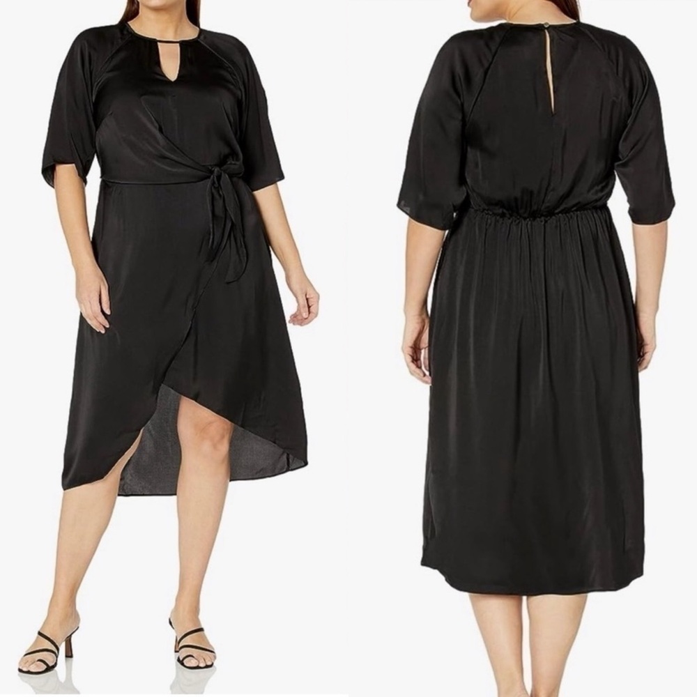 City Chic Elegant Black Midi Dress XXL/24 NWT